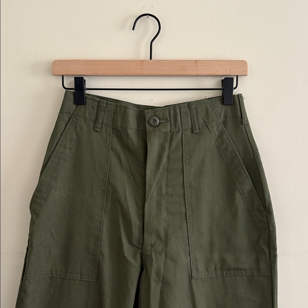 Vintage Army Surplus Pants with Buttons Flap Back Pockets